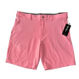 Walter Hagen Men's P11 micro lines Flat Front Shorts Brilliant pink size 38 NWT